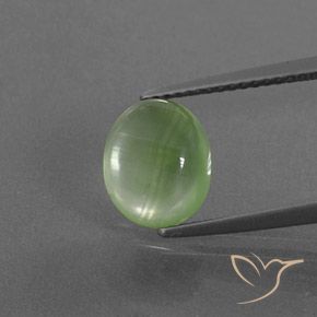 3.16ct 天然 黄みがかったグリーン プレナイト, 楕円形, 透明