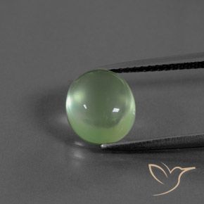 3.38ct 天然 黄みがかったグリーン プレナイト, 楕円形, 透明