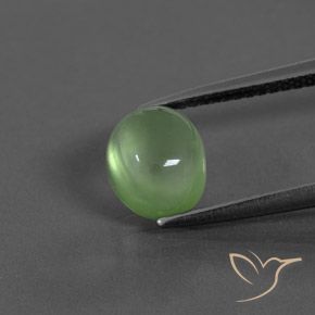 2.41ct 天然 黄みがかったグリーン プレナイト, 楕円形, 透明/半透明