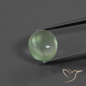 2.25ct 天然 薄い黄がかった緑 プレナイト, 楕円形, 透明