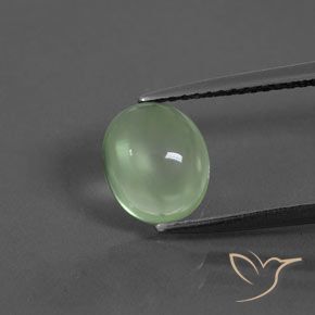 1.64ct 天然 黄みがかったグリーン プレナイト, 楕円形, 透明