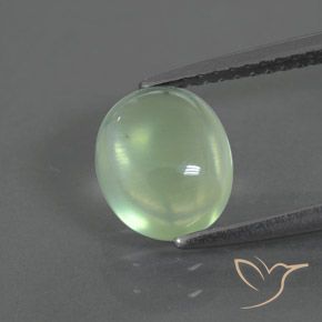 1.82ct 天然 薄いイエローグリーン プレナイト, 楕円形, 透明