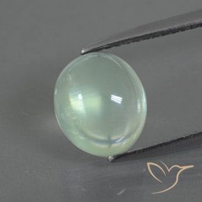 2.34ct 天然 非常に薄いセージグリーン プレナイト, 楕円形, 透明