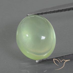 2.91ct 天然 イエローグリーン プレナイト, 楕円形, 透明/半透明