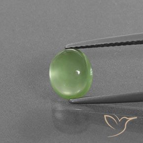 2.05ct 天然 黄みがかったグリーン プレナイト, 楕円形, 透明/半透明