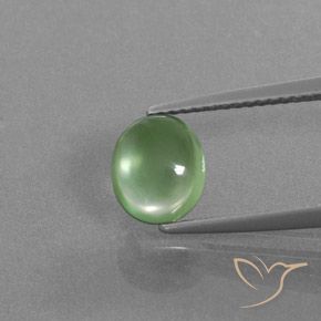 1.83ct 天然 ミディアムグリーン プレナイト, 楕円形, 透明