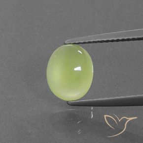 2.55ct 天然 薄いレモンイエロー プレナイト, 楕円形, 透明/半透明