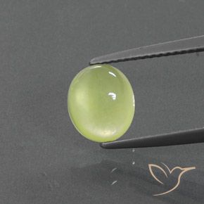2.00ct 天然 ライトイエロー プレナイト, 楕円形, 透明/半透明