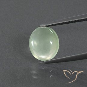 2.18ct 天然 薄い黄がかった緑 プレナイト, 楕円形, 透明