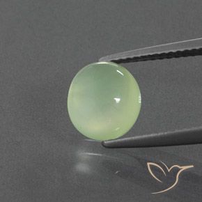 2.50ct 天然 イエローグリーン プレナイト, 楕円形, 透明/半透明