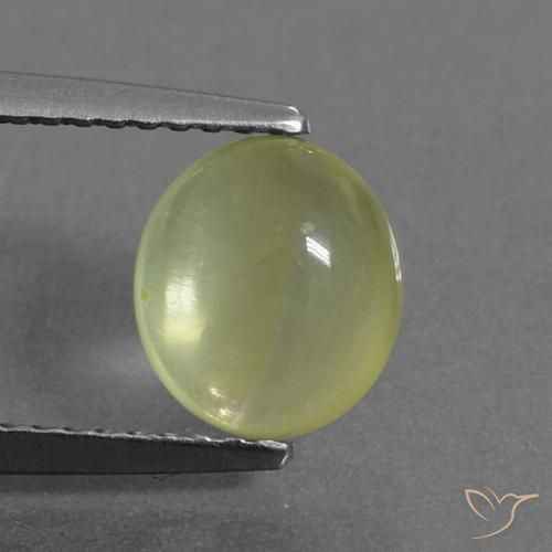 2.13ct 天然 ライトグリーンがかったイエロー プレナイト, 楕円形, 透明