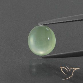 2.17ct 天然 薄いペアーグリーン プレナイト, 楕円形, 透明/半透明