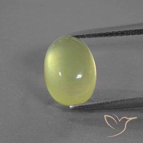 3.47ct 天然 ライトグリーンがかったイエロー プレナイト, 楕円形, 透明/半透明