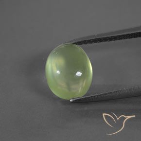 2.98ct 天然 ミディアムグリーン プレナイト, 楕円形, 透明