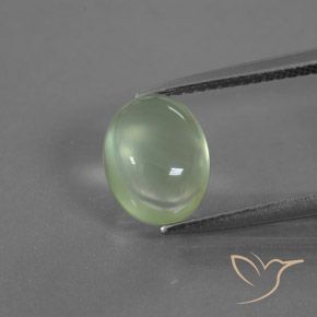 2.70ct 天然 非常に薄い緑 プレナイト, 楕円形, 透明