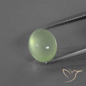 2.73ct 天然 ミディアムグリーン プレナイト, 楕円形, 透明/半透明