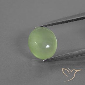 2.43ct 天然 薄いペアーグリーン プレナイト, 楕円形, 透明/半透明