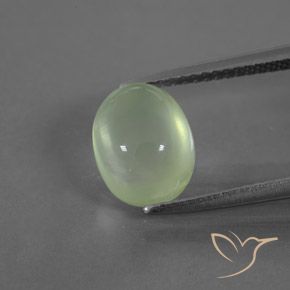 3.39ct 天然 ミディアムグリーン プレナイト, 楕円形, 透明