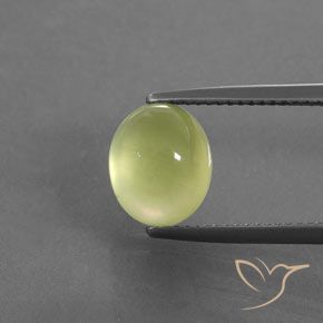 3.66ct 天然 ライトイエロー プレナイト, 楕円形, 透明/半透明