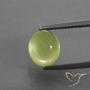 3.51ct 天然 薄いレモンイエロー プレナイト, 楕円形, 透明/半透明