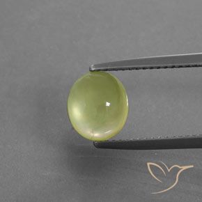 2.38ct 天然 ライトグリーンがかったイエロー プレナイト, 楕円形, 透明/半透明