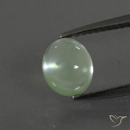 1.70ct 天然 ウォームグリーン プレナイト, 楕円形, 透明