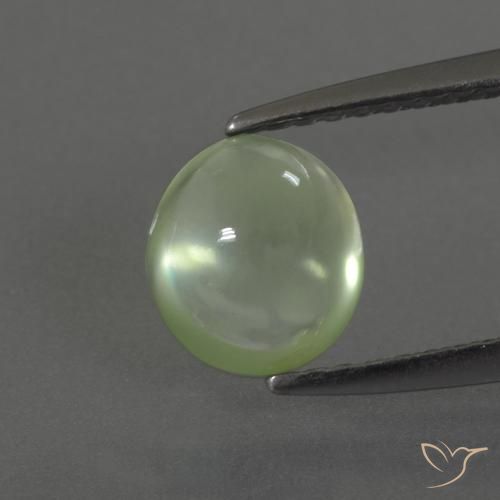 1.50ct 天然 薄いライムグリーン プレナイト, 楕円形, 透明