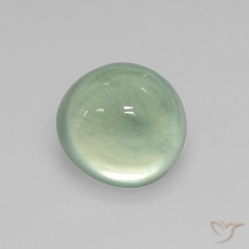 3.14ct 天然 薄いペアーグリーン プレナイト, 楕円形, 透明