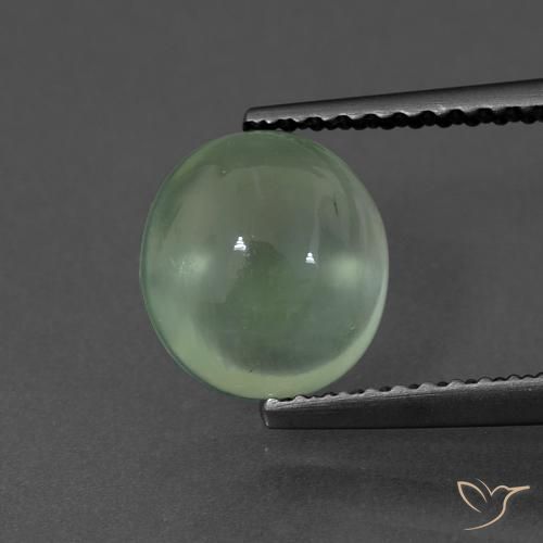 2.34ct 天然 薄いパイングリーン プレナイト, 楕円形, 透明