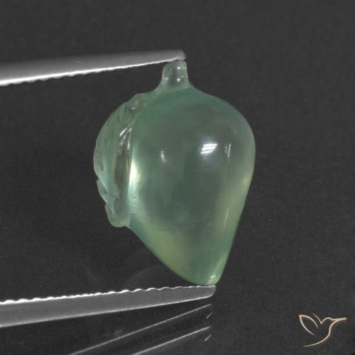 5.05ct 天然 ライトグリーン プレナイト, ファンシー, 半透明