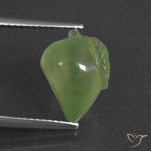 6.02ct 天然 ウォームグリーン プレナイト, ファンシー, 半透明