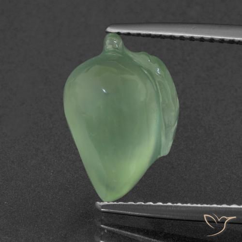 6.51ct 天然 黄みがかったグリーン プレナイト, ファンシー, 半透明