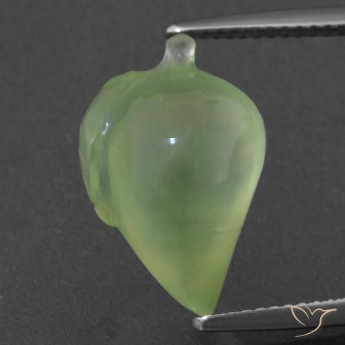 8.47ct 天然 ミディアムグリーン プレナイト, ファンシー, 半透明