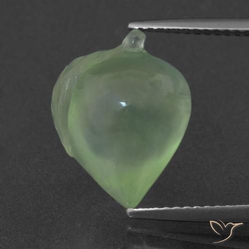 8.56ct 天然 イエローグリーン プレナイト, ファンシー, 半透明