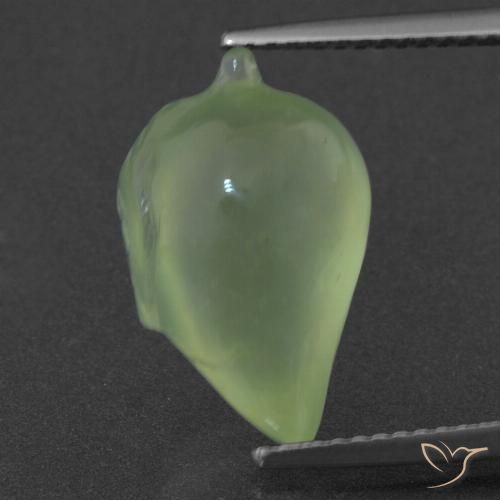 7.94ct 天然 薄いペアーグリーン プレナイト, ファンシー, 半透明