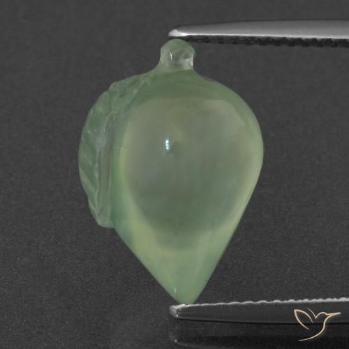 8.08ct 天然 薄いライムグリーン プレナイト, ファンシー, 半透明