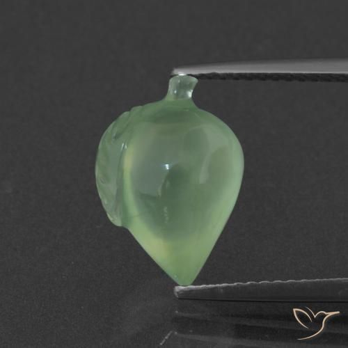 5.14ct 天然 黄みがかったグリーン プレナイト, ファンシー, 半透明