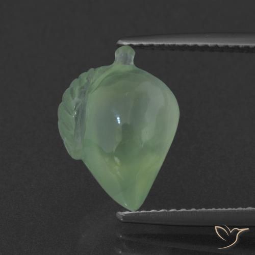 6.44ct 天然 薄いパイングリーン プレナイト, ファンシー, 半透明