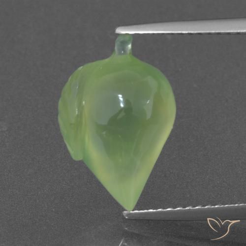 6.62ct 天然 薄いペアーグリーン プレナイト, ファンシー, 半透明