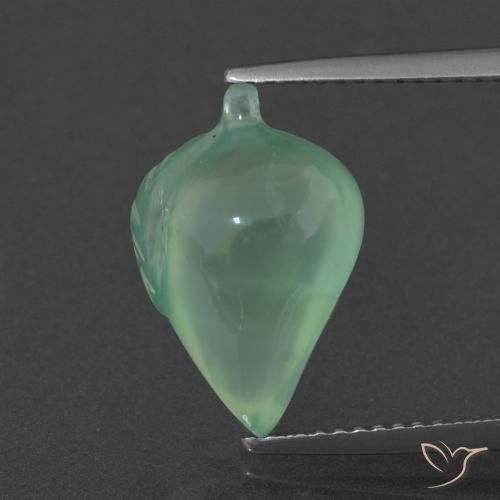 6.28ct 天然 ライトグリーン プレナイト, ファンシー, 半透明