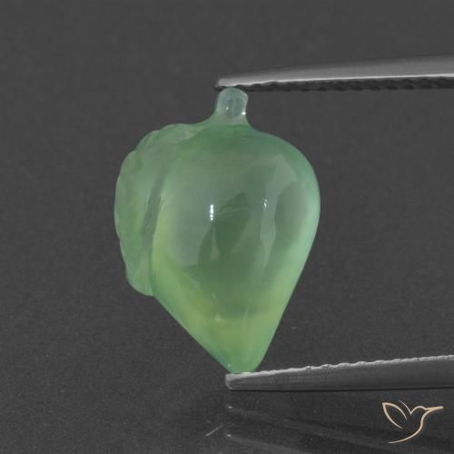 5.59ct 天然 黄みがかったグリーン プレナイト, ファンシー, 半透明