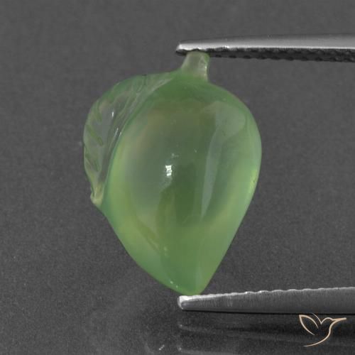 7.00ct 天然 ミディアムグリーン プレナイト, ファンシー, 半透明