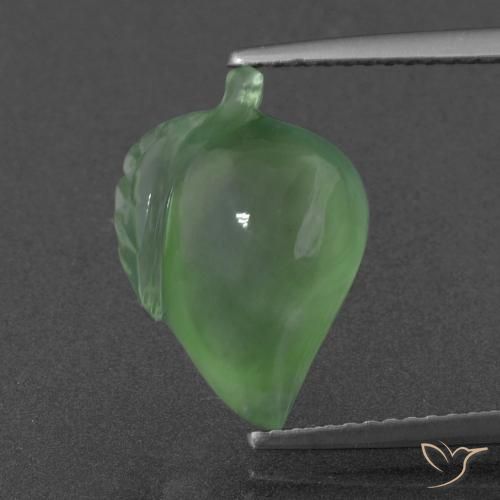 6.40ct 天然 ミディアムグリーン プレナイト, ファンシー, 半透明