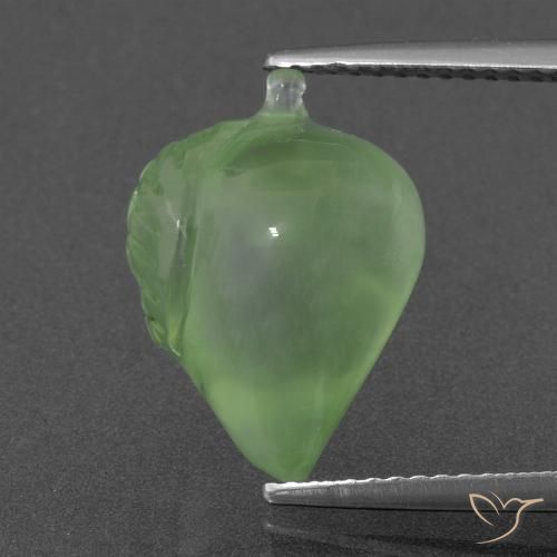 8.26ct 天然 ミディアムグリーン プレナイト, ファンシー, 半透明