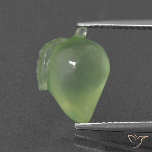 5.90ct 天然 イエローグリーン プレナイト, ファンシー, 半透明