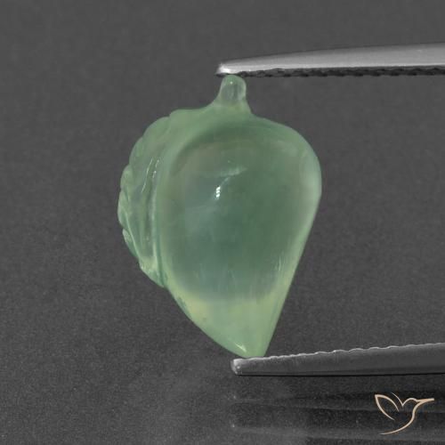 5.57ct 天然 薄いパイングリーン プレナイト, ファンシー, 半透明