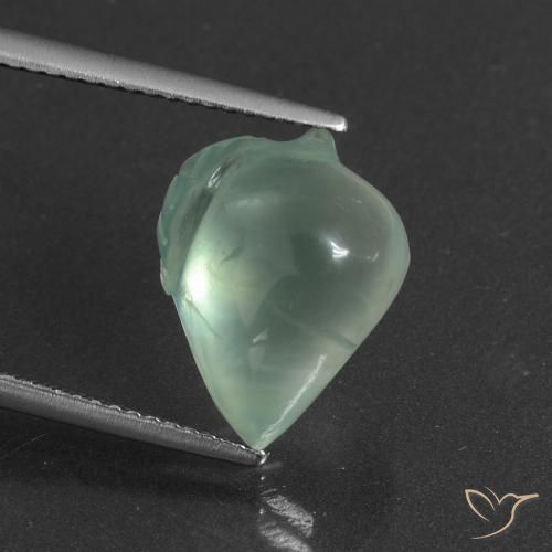 7.30ct 天然 ライトグリーン プレナイト, ファンシー, 半透明