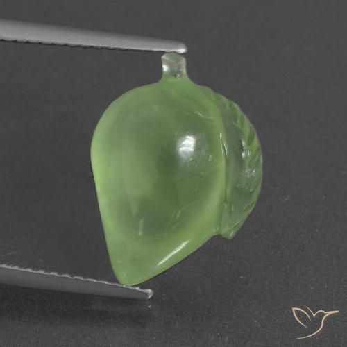 8.73ct 天然 ミディアムグリーン プレナイト, ファンシー, 半透明