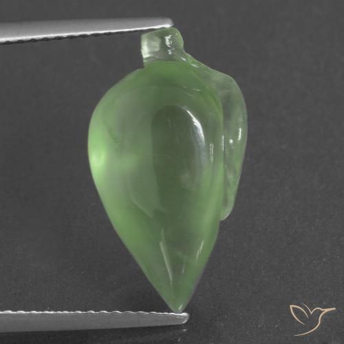 9.43ct 天然 ミディアムグリーン プレナイト, ファンシー, 半透明