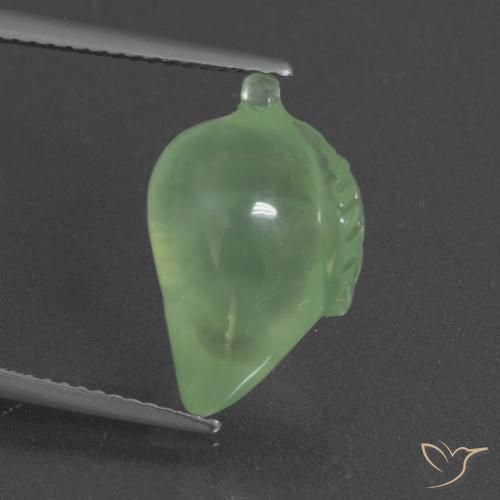 8.55ct 天然 ペアーグリーン プレナイト, ファンシー, 半透明